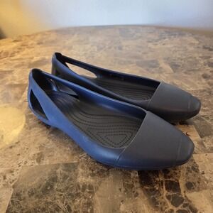 Crocs Sienna Flats Iconic Comfort sz 9 dark/navy blue Slip On Shoes